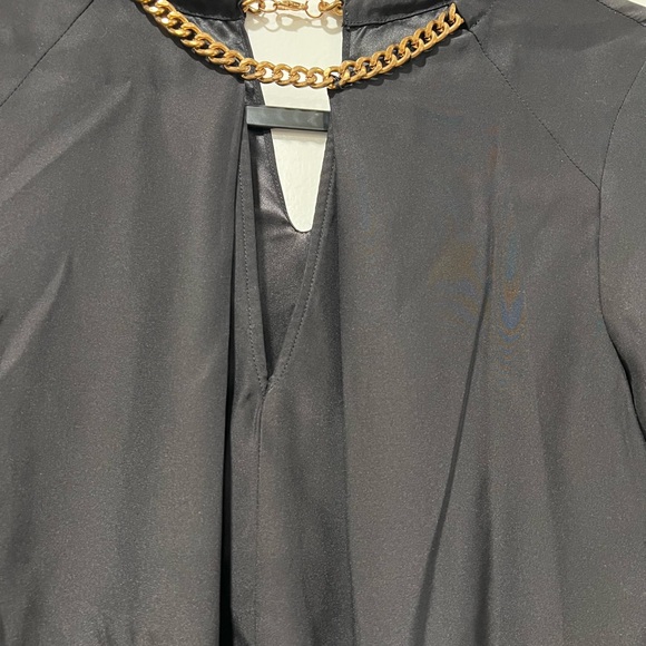 rag&bone black silk gold chain top xs like new - Picture 2 of 4